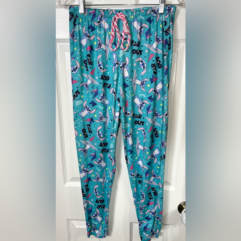 Disney Stitch Pajama Pants Turquoise Blue Lounge Pants Sleep Pants Women’s S